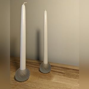 Frosted Glass Taper Candle Holders